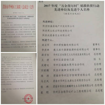 渭南市华州区工商联召开“万企帮万村”工作总结暨表彰会